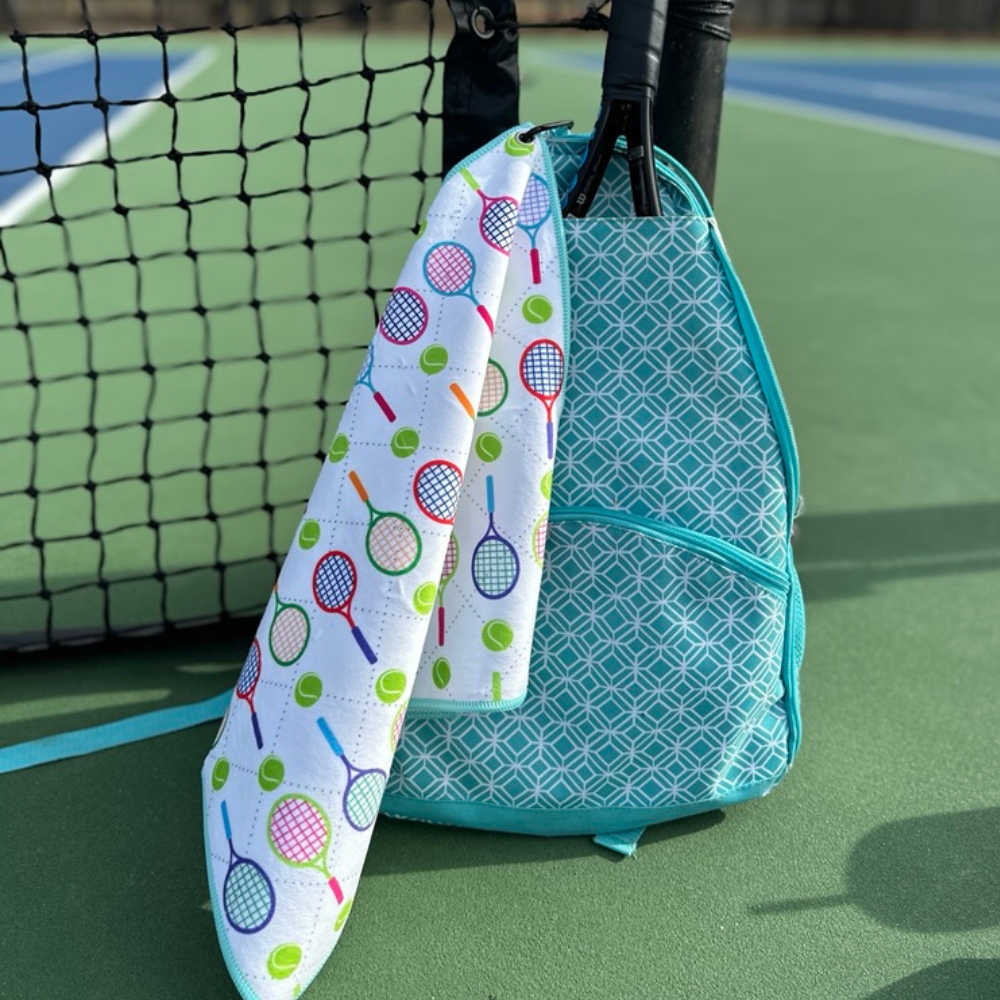 Tennis Racket Towel- Microfiber & Cotton Athletic Towels wit