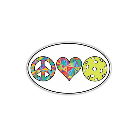 Peace Love Pickleball Waterproof Sticker