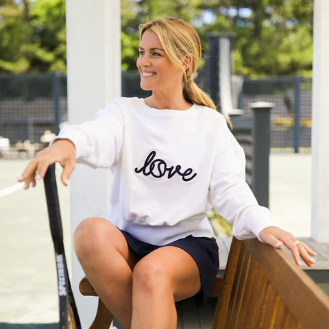 "LOVE" embroidered sweatshirt
