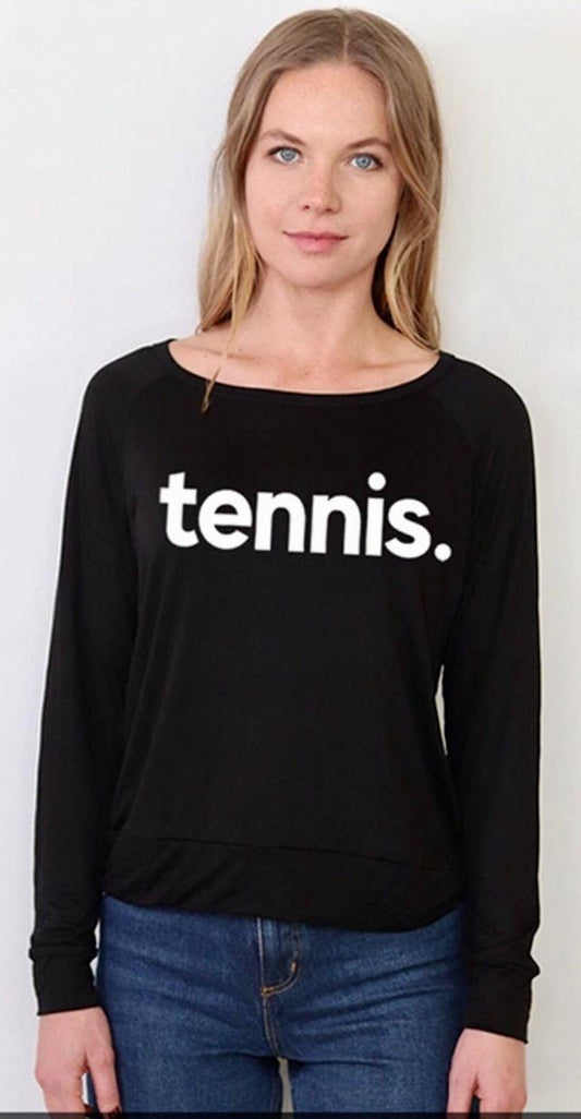 Tennis. L/s Tee with Hearts on Arm (Black)